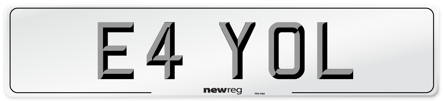 E4 YOL Number Plate from New Reg